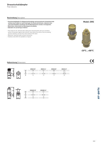 Eurotec DRS Flow Reducer Product Data Sheet - cover page