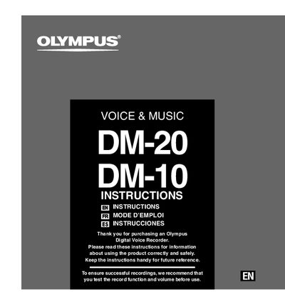 Olympus DM-20 DM-10 User Manual