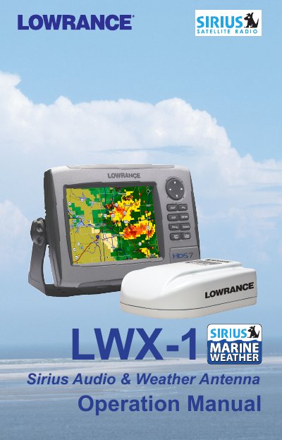 Lowrance LWX-1 Sirius Audio/Weather Antenna Operation Manual - cover page