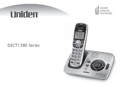 Uniden DECT1580 Series Cordless Telephone User Manual - cover page