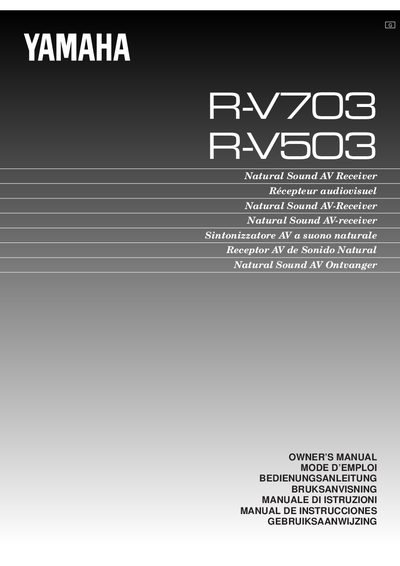 Yamaha R-V703/V503 AV Receiver Owner's Manual