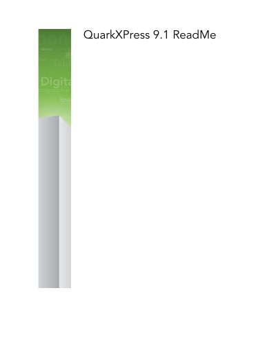 QuarkXPress 9.1 ReadMe Installation Guide - cover page