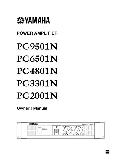 YAMAHA PC9501N/PC6501N/PC4801N/PC3301N/PC2001N POWER AMPLIFIER user manual