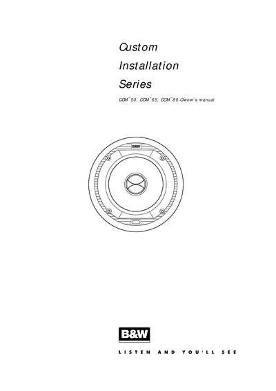 Bowers & Wilkins CCM™50/65/80 Custom Ceiling Mount Speakers Owner’s Manual - cover page