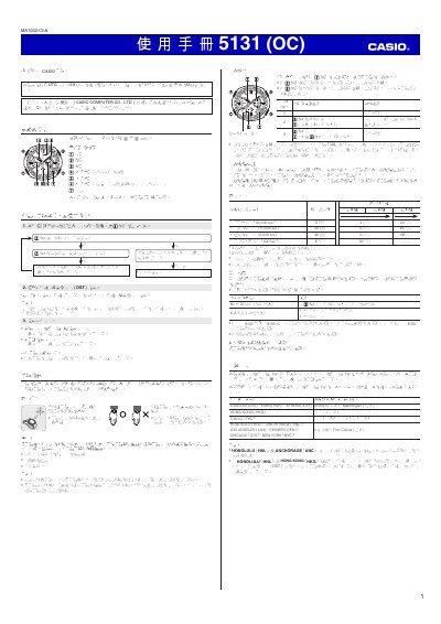 Casio 5131 Watch User Manual - cover page