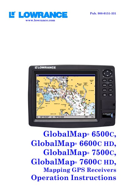 Lowrance GlobalMap 6500/6600/7500/7600 C HD Operation Instructions - cover page