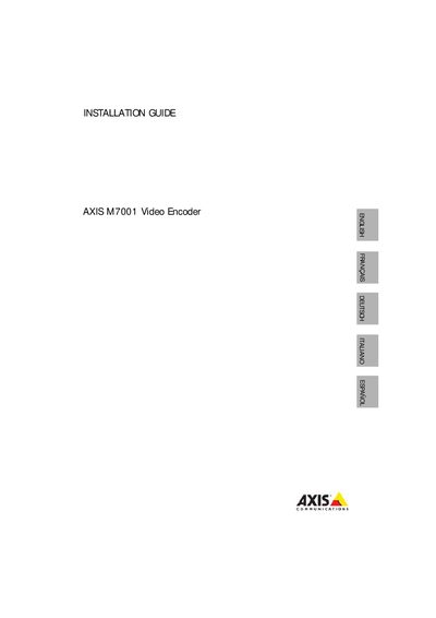 Axis M7001 Video Encoder Installation Guide - cover page
