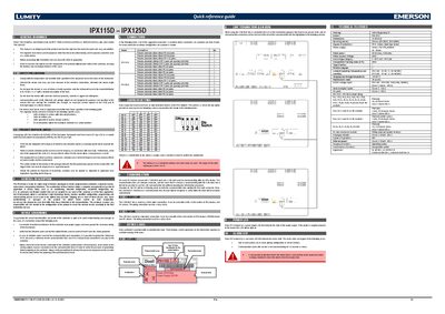 Dixell IPX115D/IPX125D iPro Programmable Controller Quick Reference Guide - cover page