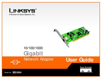 Linksys EG1064 Network Adapter User Guide - cover page
