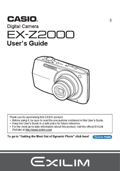 CASIO EX-Z2000 Manual