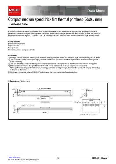 ROHM KD2008-CG50A Datasheet - cover page