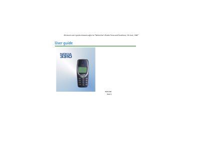 Nokia 3310 User Guide - cover page