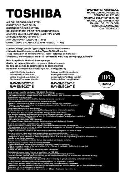 Toshiba RAV-SM562XT-E / RAV-SM562AT-E / RAV-SM802XT-E / RAV-SM802AT-E Owner's Manual