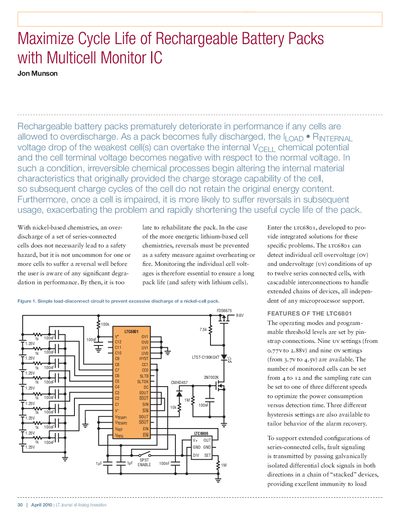 Linear Technology LTC6801 Multicell Monitor IC Datasheet - cover page