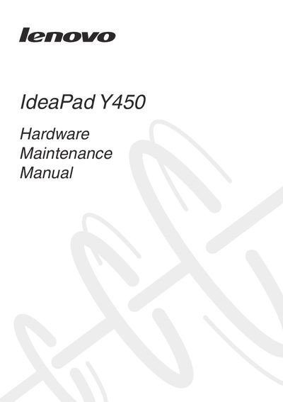 Lenovo IdeaPad Y450 Hardware Maintenance Manual - cover page