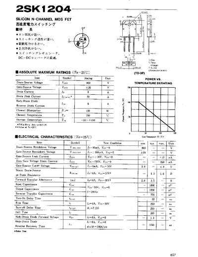 2SK1204 Silicon N-Channel MOS FET Datasheet - cover page