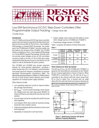 Linear Technology LTC3808 Design Note 382 Programmable Output Tracking