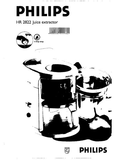 Philips HR 2822 Juice Extractor Manual - cover page