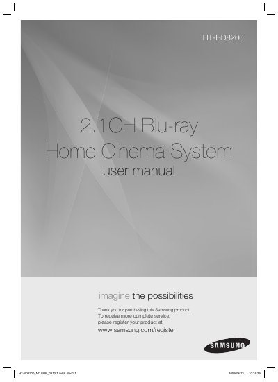 Samsung HT-BD8200 Home Cinema System User Manual