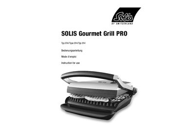 SOLIS Typ 814 Gourmet Grill PRO User Manual - cover page