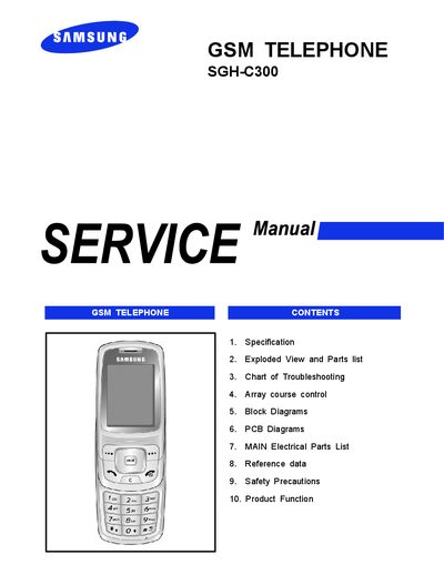 Samsung SGH-C300 GSM Phone Service Manual - cover page