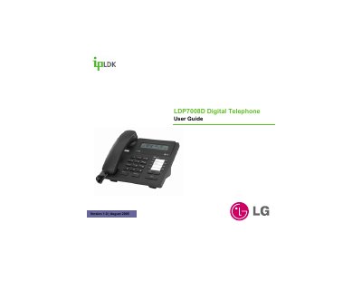 LG LDP7008D Telephone User Manual - cover page