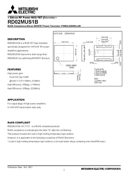 MITSUBISHI RD02MUS1B Manual - cover page