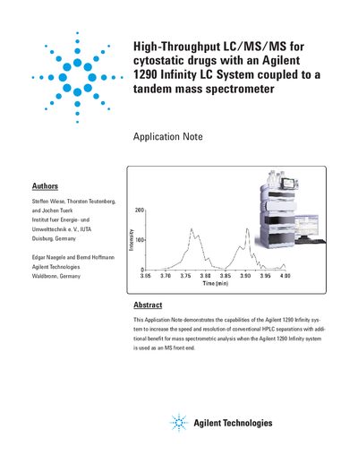 Agilent 1290 Infinity LC System Application Note for Cytostatic Drugs Analysis - cover page