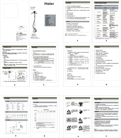 Haier HGS4212/HGS4212A/HGS4216 Steam Garment Steamer User Manual - cover page