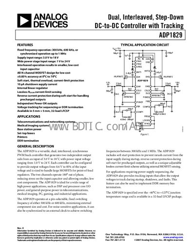Analog Devices ADP1829 Datasheet - cover page