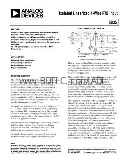 Analog Devices 5B35 Handbook - cover page