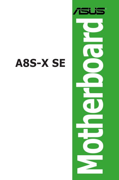 ASUS A8S-X SE Motherboard User Manual - cover page