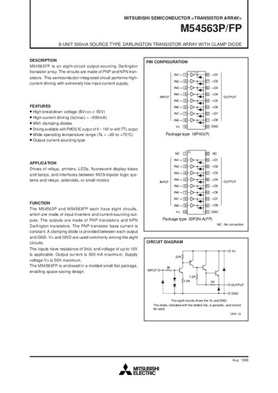Mitsubishi M54563P/FP Datasheet - cover page