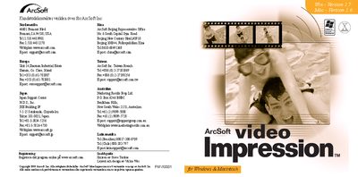 ArcSoft VideoImpression Quick Start Guide (Version 1.7 Windows / 1.6 Mac) - cover page