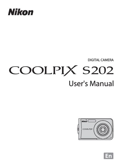 Nikon COOLPIX S202 User Manual - cover page