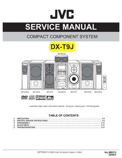 JVC DX-T9J Service Manual - cover page