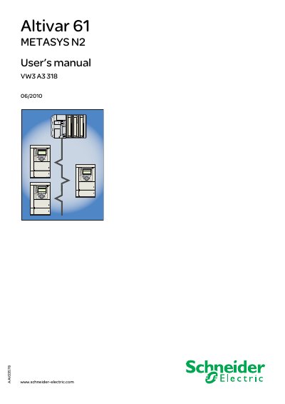 Schneider Electric Altivar 61 METASYS N2 User Manual - cover page