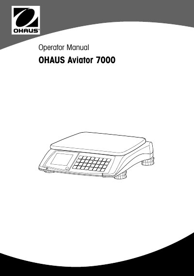 OHAUS Aviator 7000 Retail Scale Operator Manual - cover page