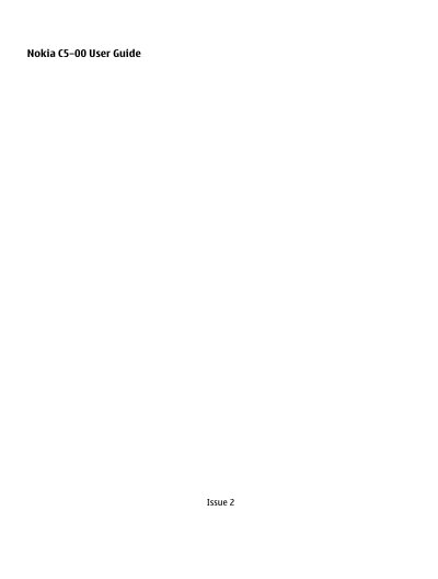Nokia C5-00 User Guide - cover page
