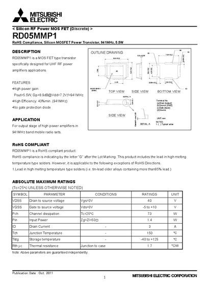 MITSUBISHI RD05MMP1 Manual - cover page