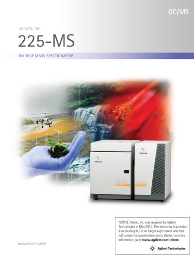 Varian 225-MS Benchtop GC/MS System Product Leaflet - cover page
