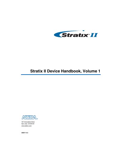 Altera Stratix II Device Handbook Volume 1 - cover page