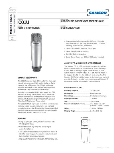 SAMSON C01U service manual - cover page