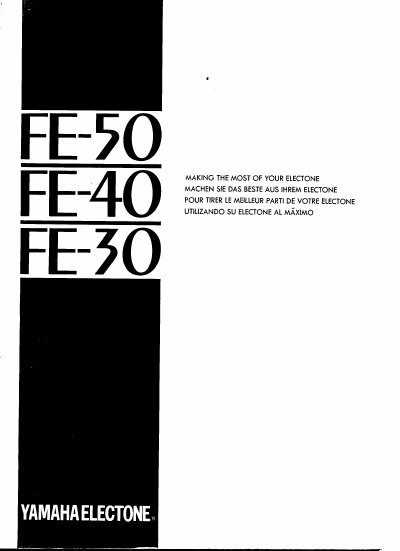 Yamaha FE-50/40/30 Keyboard User Manual - cover page