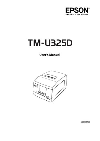 Seiko Epson TM-U325D POS Printer User's Manual - cover page