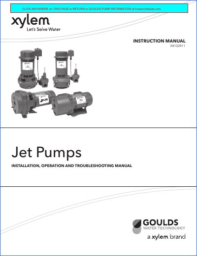 Goulds Jet Pumps Installation Operation and Troubleshooting Manual - cover page