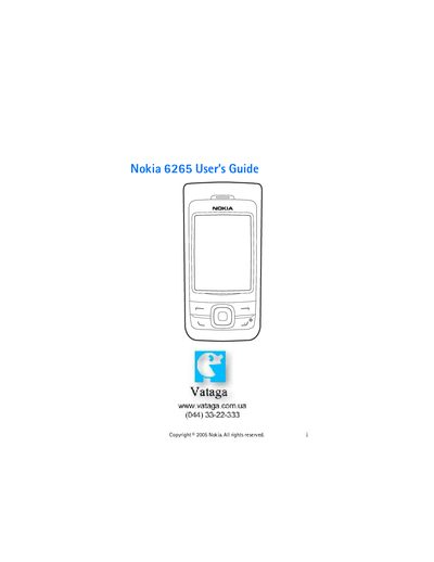 Nokia 6265 User Guide - cover page