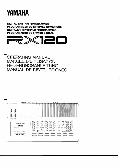Yamaha RX120 Digital Rhythm Programmer Operating Manual - cover page
