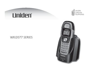 Uniden WXI2077 Series Cordless Phone User Manual - cover page