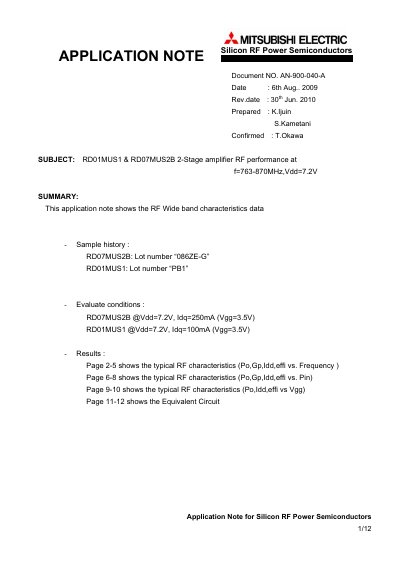 MITSUBISHI ELECTRIC AN-900-040-A Manual - cover page